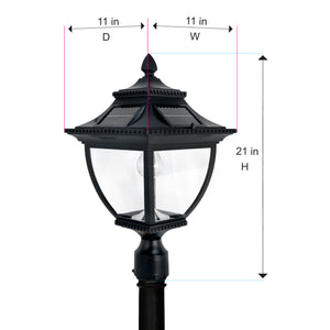 Pagoda Bulb Solar Single Lamp Post 104B001