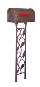 The Floral Curbside Mailbox has deeply embossed leaf designs on all sides to give it a charming appearance suitable for either a country of suburban home. Also included in the combination is the cast aluminum Floral Mailbox Post. This direct burial post has deeply sculpted leaves to create a unique look for you home. Both the mailbox and post are made of cast aluminum and have a durable powder coated finish.