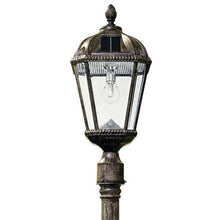 Load image into Gallery viewer, Single Lamp Royal Bulb Solar Lamp Post with/GS Solar Light Bulb in Weathered Bronze 98B301