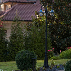 The Gama Sonic Orion Solar is a triple headed lamp that features a modern look with an urban industrial twist.