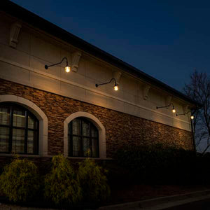 outdoor wall light that can be utilized in either commercial or residential settings. The unique gooseneck design of this light makes it an eye-catching and practical light source for any area.