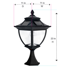 Pagoda Bulb Solar Lamp - Wall/Pier/3" Fitter Mount 104B033